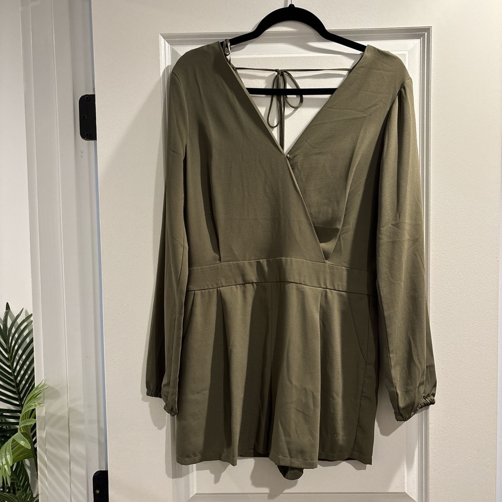 Olive Green Long Sleeve Romper